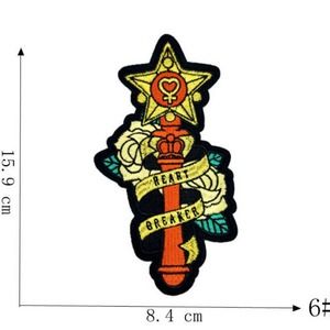 NWOT Anime Sailor Moon Orange Star Wand Embroidered Appliqué Iron-on Patch